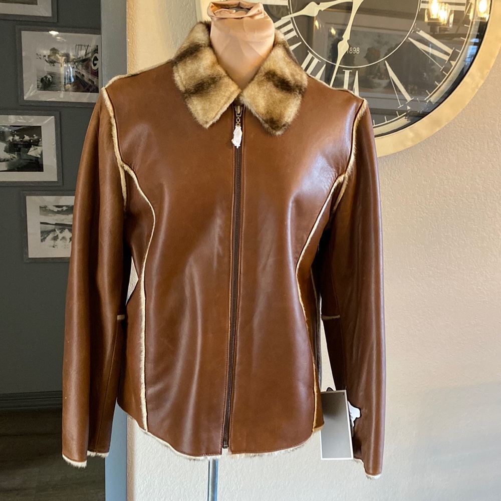 NWT Juliet Michelle New Zealand Lamb skin Gladiator leather